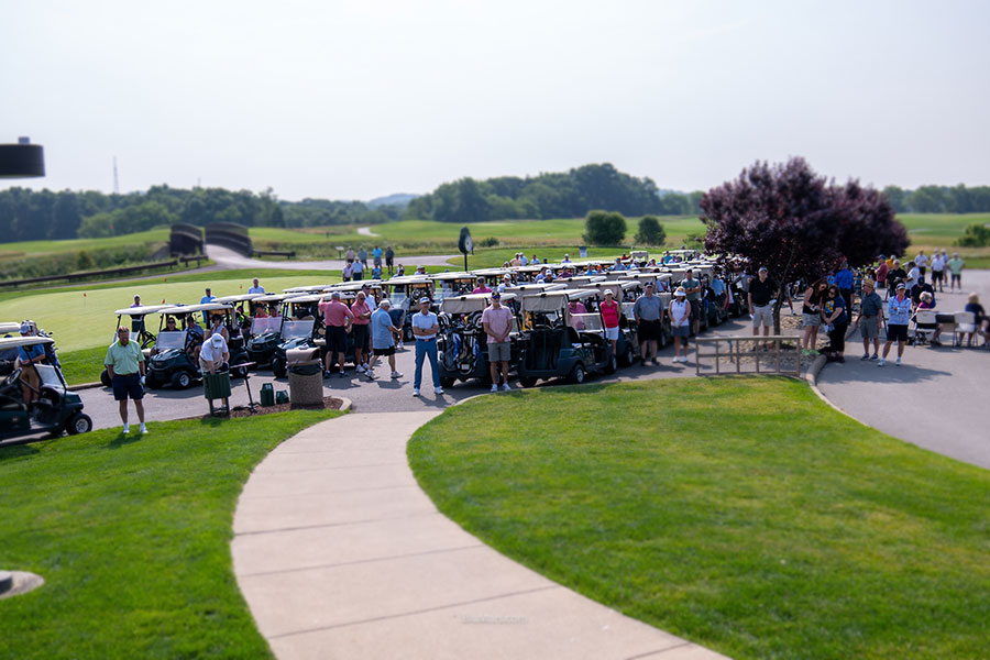 Golfers lined up for competition